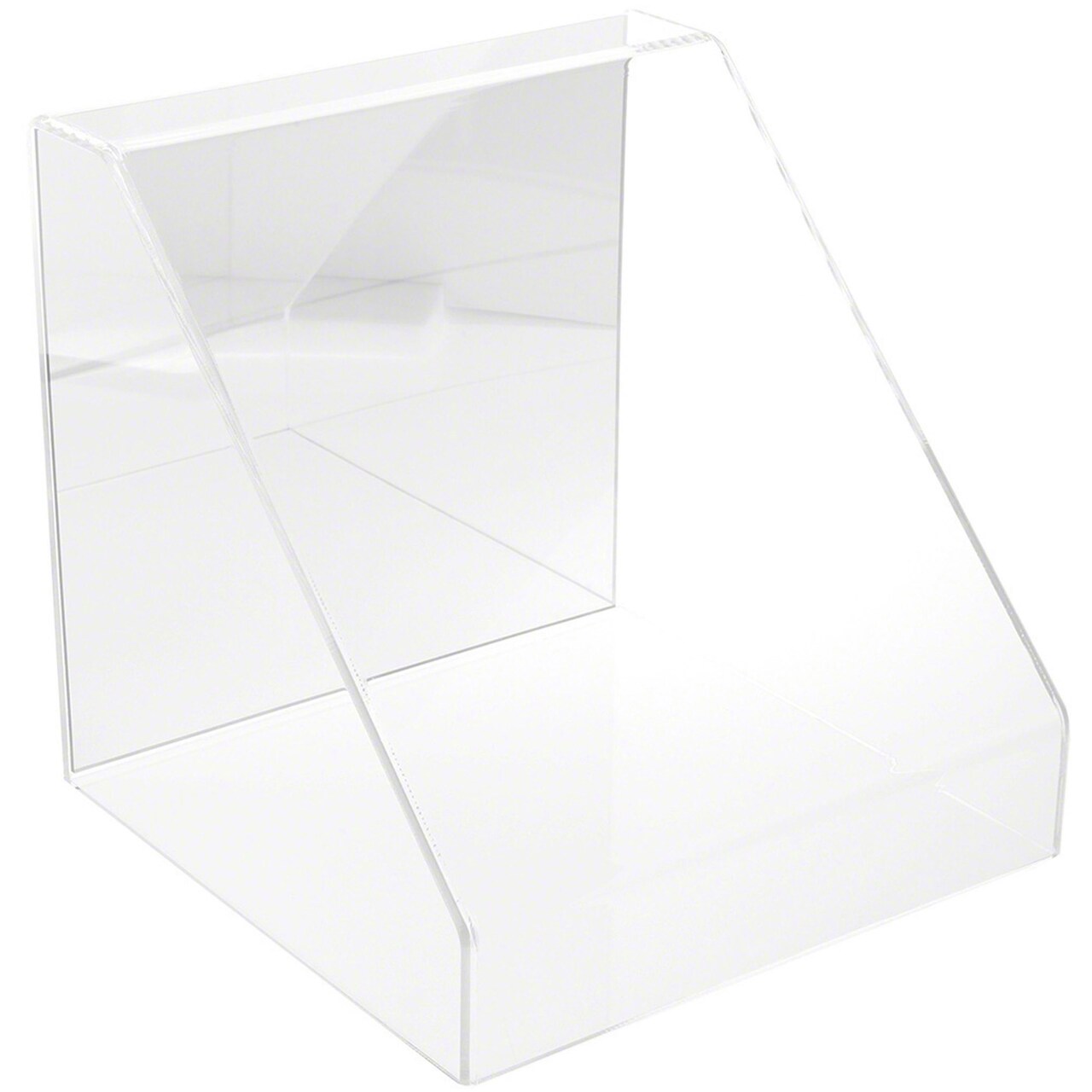 Plymor Clear Acrylic Slanted Front Display Case, 12" x 12" x 12"